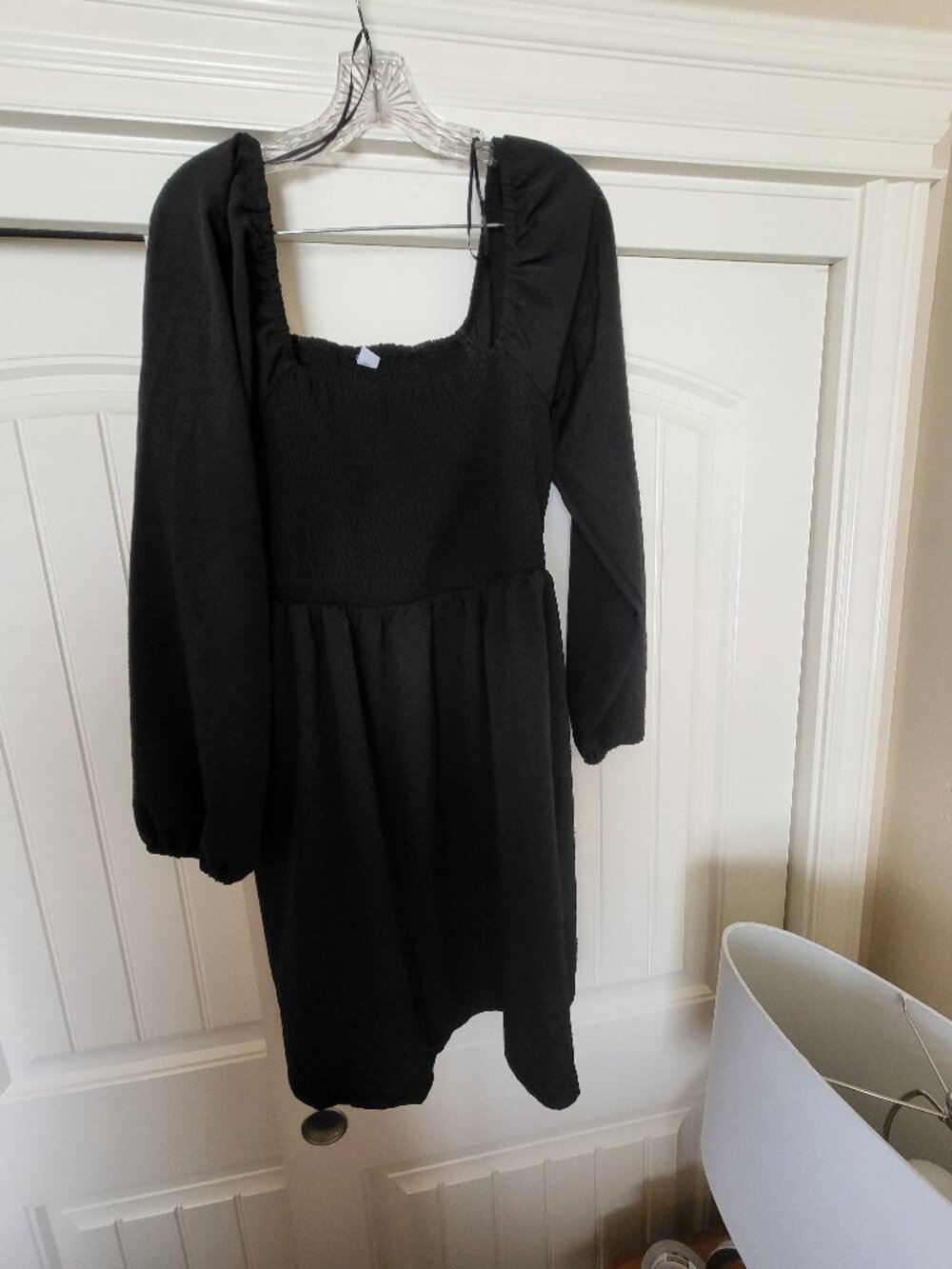 Old Navy Black, Ruched Puff Sleeve Mini Dress